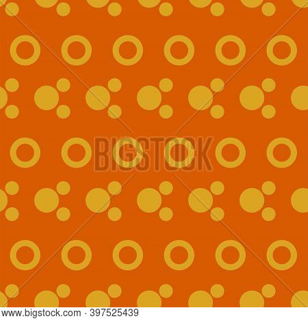 Fortuna Gold Geometric Pattern Of Small And Large Circles And Bubbles. Fortuna Gold Circles On Brigh