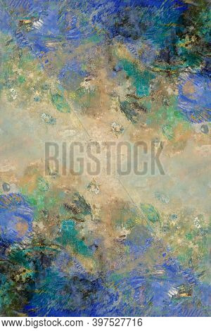 Painted floral wall textured background