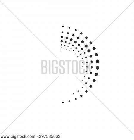 Halftone Circle Elements Dots Logo Emblem Design Element. Round Border Icon Using Halftone Circle Do