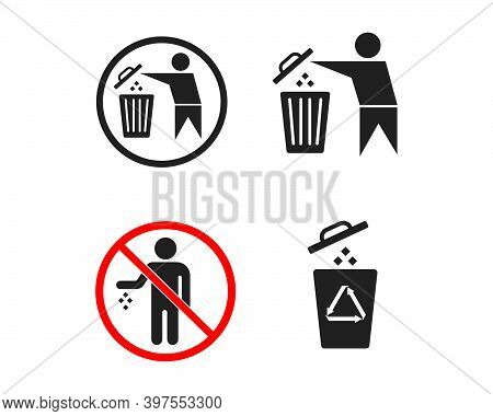 Trash Can Icon Lgo Vector Illustration Design