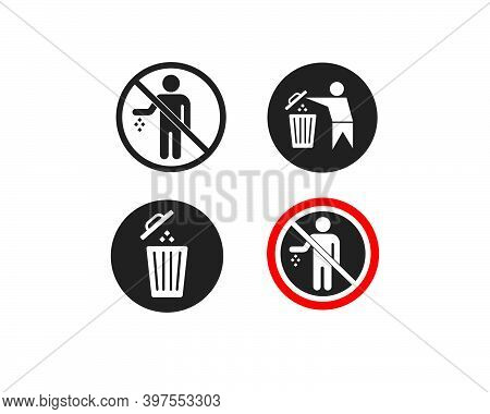 Trash Can Icon Lgo Vector Illustration Design