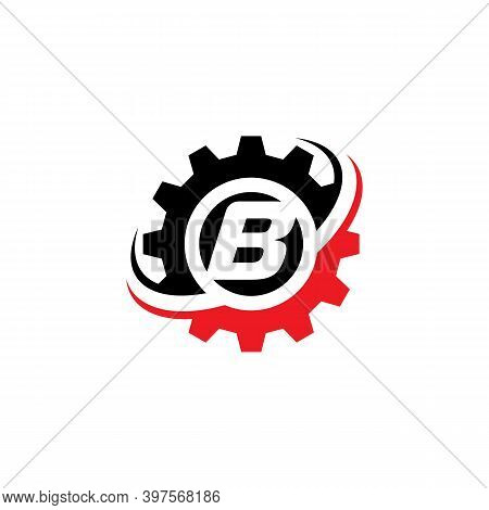 Letter B Gear Logo Design Template Machinery, Technology