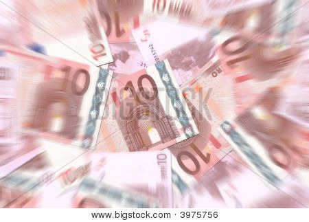 10 Euro notities textuur Radiaal vaag