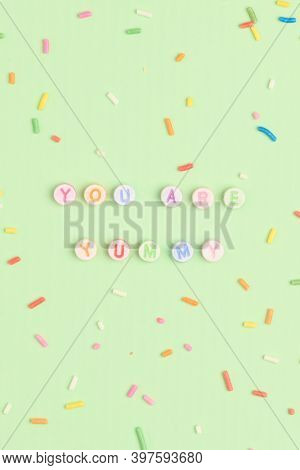 You are yummy typography beads alphabet