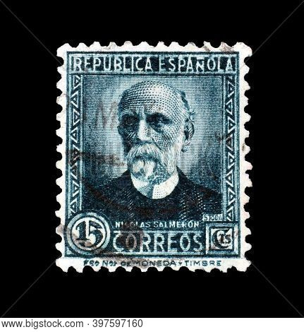 Spain - Circa 1931 : Cancelled Postage Stamp Printed By Spain That Shows Nicolas Salmeron, Circa 193