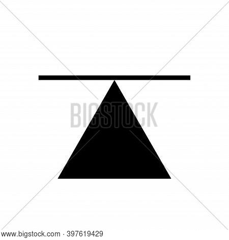 Center Of Gravity Black Icon, Vector Illustration, Isolate On White Background Label. Eps10