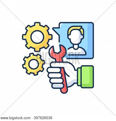 Providing Services Rgb Color Icon. Professional Maintenance And Customer Support. Repairman, Handyma