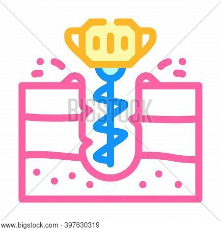 Earth Drilling Equipment Color Icon Vector Illustration