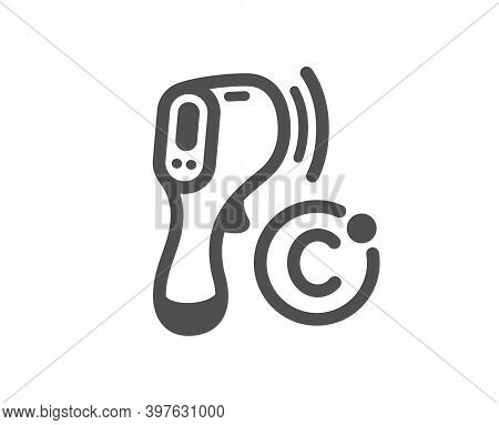 Electronic Thermometer Icon. Temperature Scanner Sign. Fever Measuring Symbol. Quality Design Elemen