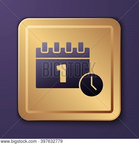 Purple Calendar With First September Date Icon Isolated On Purple Background. September 1. Date And 