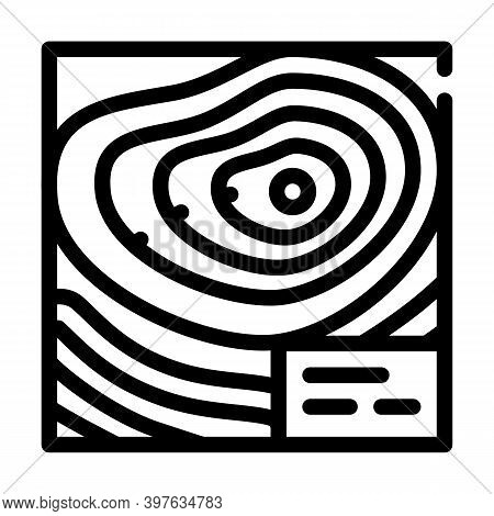 Topographic Map Line Icon Vector Illustration Black