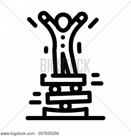 Acrobat Balancing Line Icon Vector Illustration Black