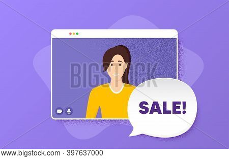 Sale Symbol. Video Conference Online Call. Special Offer Price Sign. Advertising Discounts Symbol. W