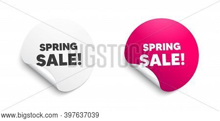 Spring Sale. Round Sticker With Offer Message. Special Offer Price Sign. Advertising Discounts Symbo