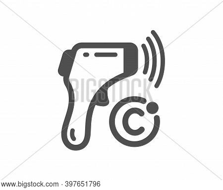 Electronic Thermometer Icon. Temperature Scanner Sign. Fever Measuring Symbol. Quality Design Elemen