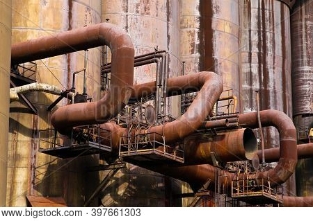 A View From The Rusty, Abandoned Steel City In Vítkovice In Czech Republic The Area Is Used As An In