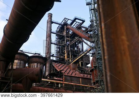 A View From The Rusty, Abandoned Steel City In Vítkovice In Czech Republic The Area Is Used As An In