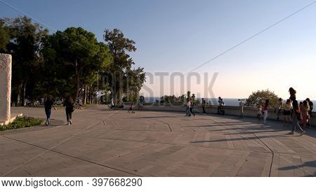 20.10.2019 - Antalya, Turkey. Public Square With Sea And Sky In The Background. Antalya, Turkey. Vac