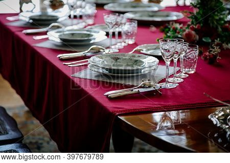 Radun Castle Interior, Neo-classical Chateau, Dining Room, Baroque And Rococo Carved White Furniture