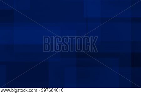 Dark Blue Background. Blue Backdrop With Transparent Suares. 3d Illustration