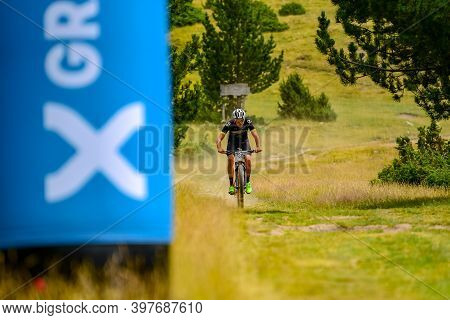 Parc Natural Del Alt Urgell, Lleida, Spain : 2019 July 26 : Cyclists In Andorra Bike Race 2019 In An