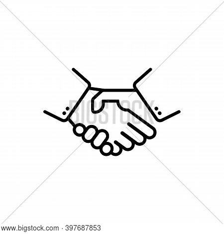 Business Handshake Icon. Cooperation. Partnership. Contract Agreement. For Apps And Websites. Vector