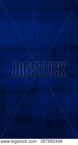 Dark Blue Background. Blue Backdrop With Transparent Suares. Vertical Orientation. 3d Illustration