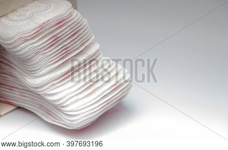 Hygienic Daily Ultra-thin Panty Liners On A White Background