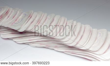 Hygienic Daily Ultra-thin Panty Liners On A White Background