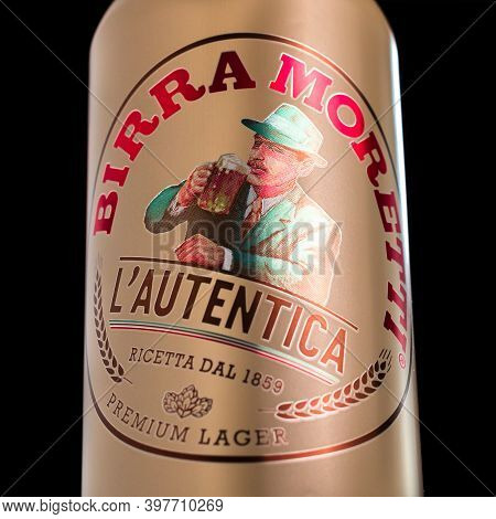 Birra Moretti, A Premium Lager Beer Produced By Italian Brewing Company Now Owned By Heineken Intern