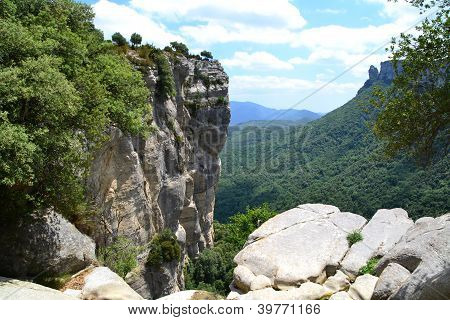 Naturlige landskab i Rupit i Spanien