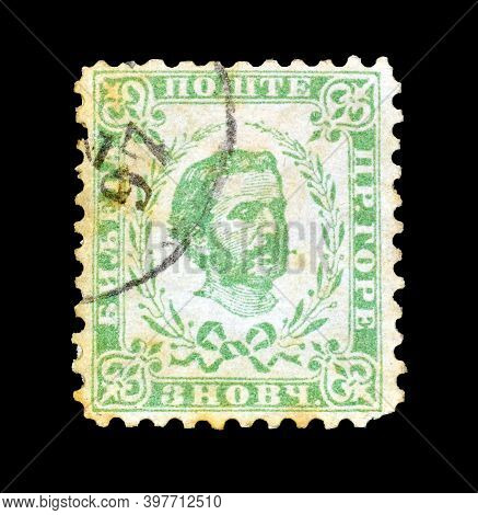Montenegro - Circa 1898 : Cancelled Postage Stamp Printed By Montenegro,that Shows Prince Nicholas I