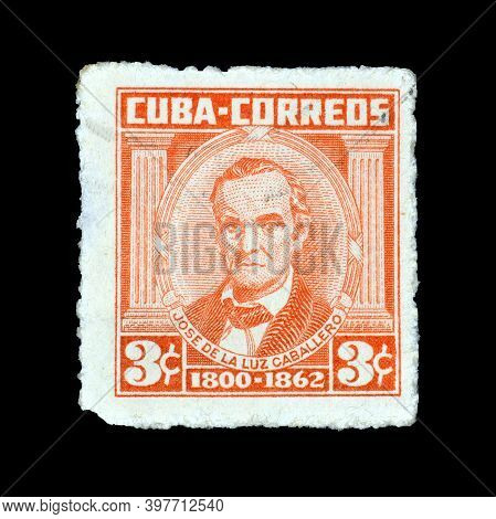 Cuba - Circa 1954: Cancelled Postage Stamp Printed By Cuba, That Shows Jose De La Luz Caballero, Sch