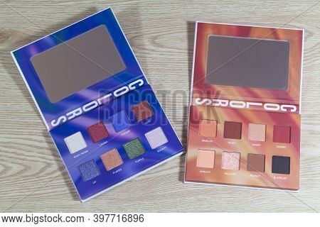 Primelin - France, November 16, 2020 : Two Beetique Eye Shadows Boxes