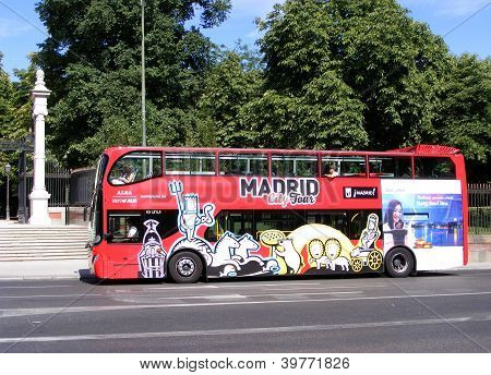 Tourist bus in Madrid, Spain