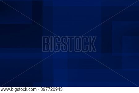 Dark Blue Background. Blue Backdrop With Transparent Suares. 3d Illustration