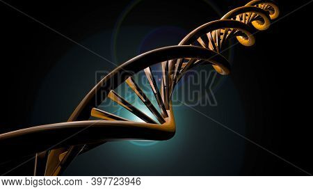 Abstract Dna Strand Double Helix Genetics 3d Illustration