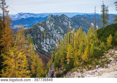 Beautiful Autumn For Hike In The Mountains. Triglav National Park In Kranjska Gora, Slovenia.