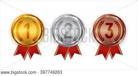Abstract Gold, Silver, Bronse Label Template.  Illustration On White