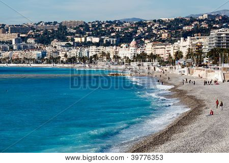 Promenady Anglików i plaży w ładne, francuska Riviera, Francja