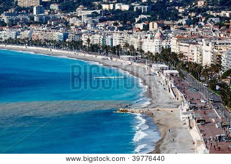Promenady Anglików i plaży w ładne, francuska Riviera, Francja