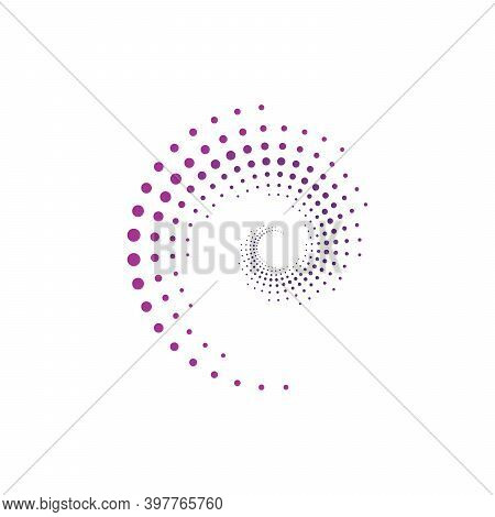 Vector Spiral Halftone Illustration . Circular Halftone Dots. Stock Vector Illustration Isolated On 