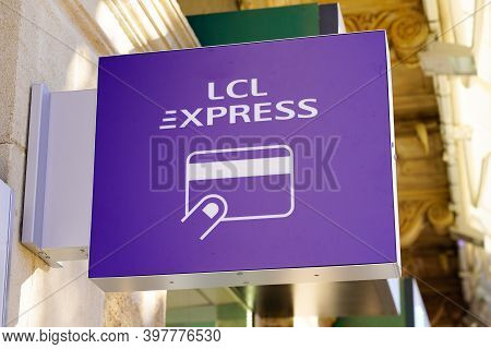 Bordeaux , Aquitaine  France - 12 01 2020 : Lcl Express Logo And Sign Text Of French Bank Signage