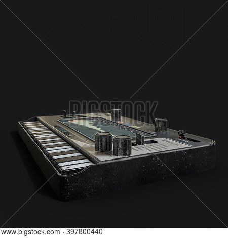 Sampler Box Isolated On Black Background 3d Illustration