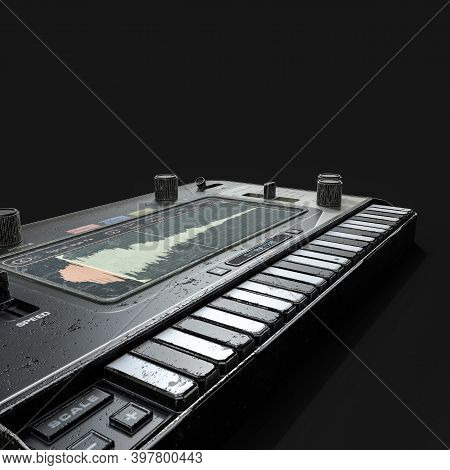 Sampler Box Isolated On Black Background 3d Illustration