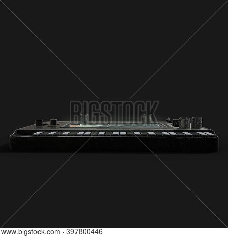 Sampler Box Isolated On Black Background 3d Illustration