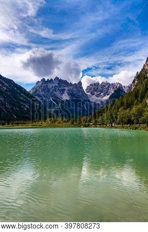 View Of The Lake And Beautiful Mountains In Italy