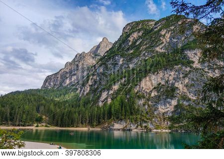 View Of The Lake And Beautiful Mountains In Italy