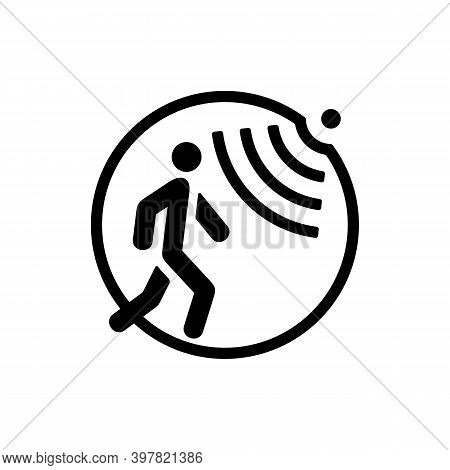 Motion Sensor Waves Man Icon Sign Vector Illustration