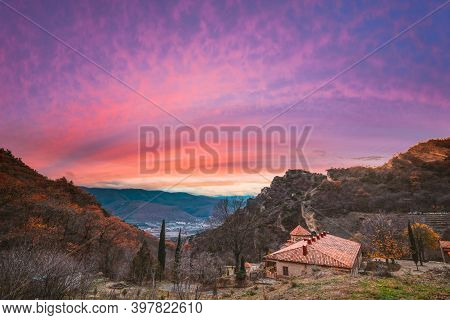 Mtskheta, Georgia. Shio-mgvime Monastery. Central Part Of Medieval Monastic Shiomgvime Complex In Li